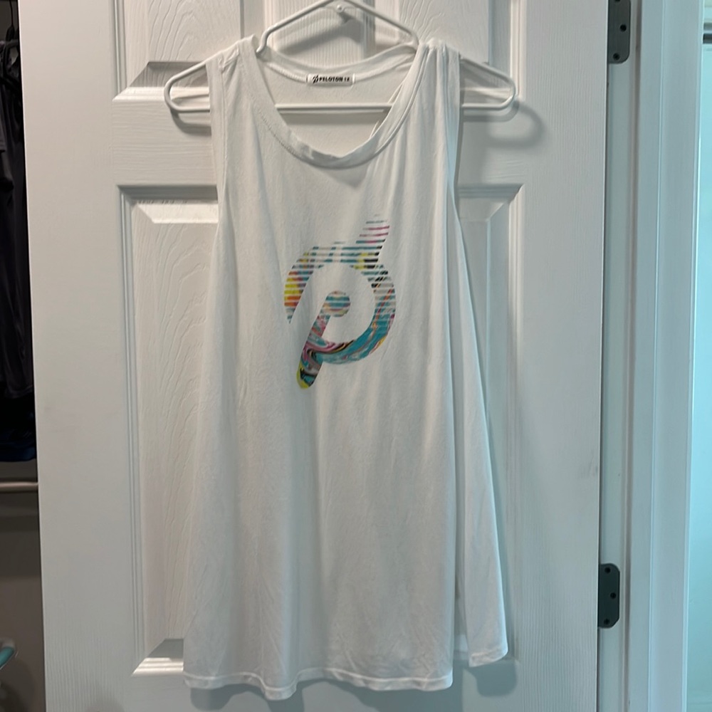Peloton White Flow Racer Tank